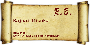 Rajnai Bianka névjegykártya